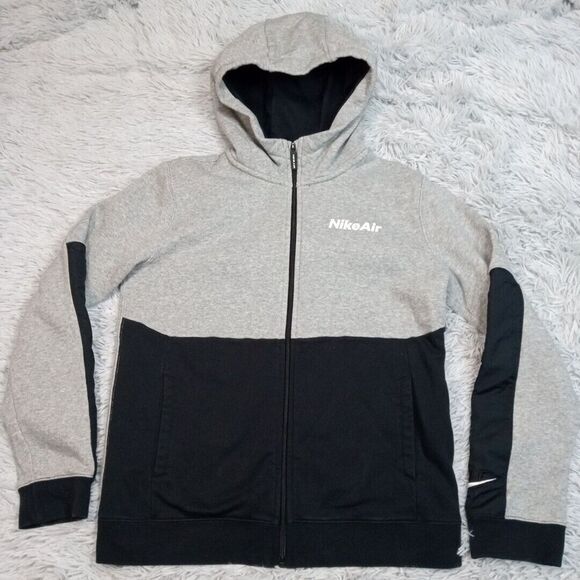 Nike Other - Nike Air Sweatshirt Boys XL Gray Hoodie Logo Zip Up Street wear Active Pockets